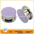 TP011127 stainless steel purple body piercing jewelry , epoxy giant gauge ear plugs